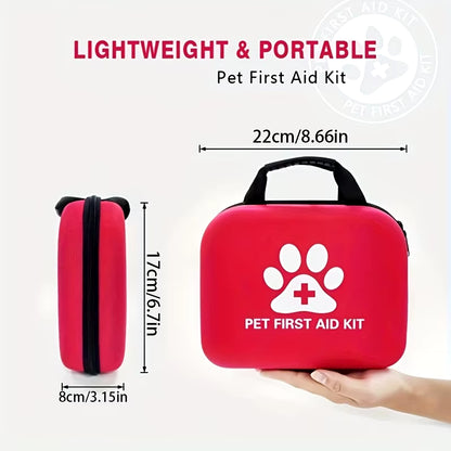 Botiquín de primeros auxilios compacto para viajes de perros y gatos con suministros de emergencia y de primeros auxilios para mascotas para senderismo, acampada, vacaciones