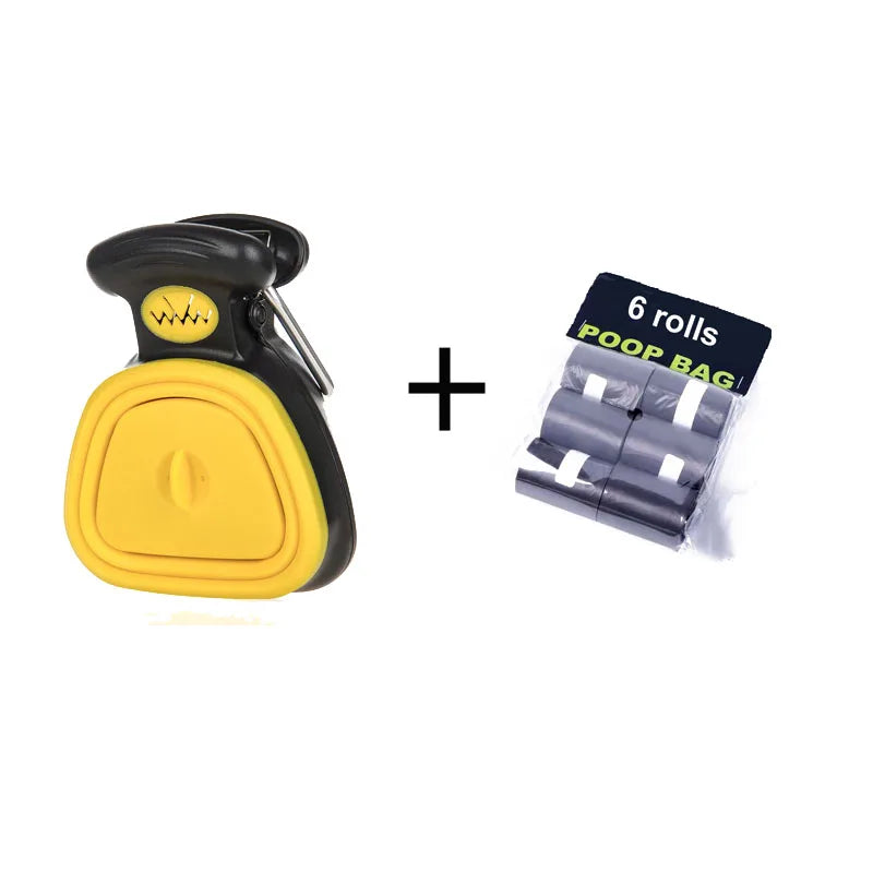 Dispensador de bolsas para excrementos de perro, plegable, de viaje, recogedor de excrementos, recogedor de desechos de animales, herramientas de limpieza, productos para mascotas