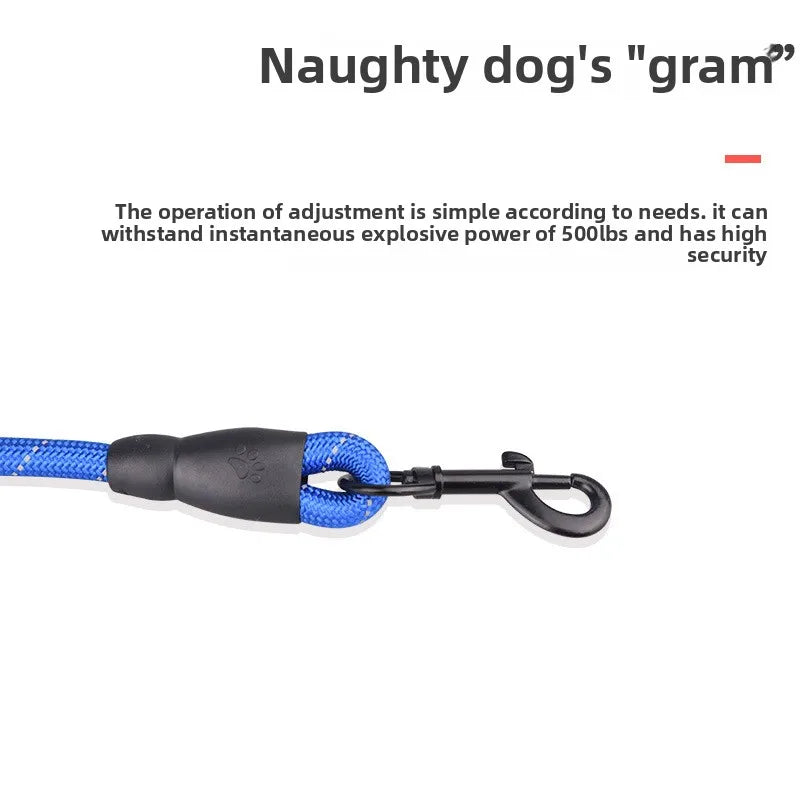 Correa reflectiva para mascotas Previene jalones impestivos correa con agarradera triangular alcochonada