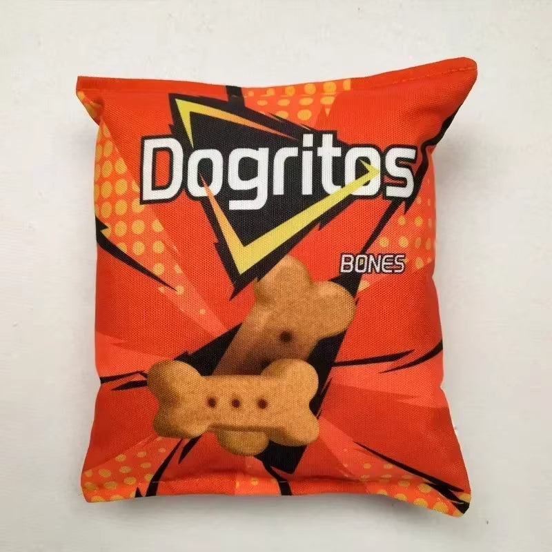Bolsa de Papas Fritas Juguetes divertidos para perros con emisor de sonido Juguetes de comida interactivos para perros pequeños y medianos Juguetes divertidos y sonido para cachorros juguetes de mordisqueo interactivos