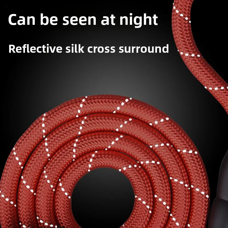 Correa reflectiva para mascotas Previene jalones impestivos correa con agarradera triangular alcochonada