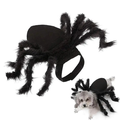Disfraz de araña para Halloween, disfraz de araña negra espeluznante, ideal para perros y gatos, accesorios de cosplay para fiestas, atuendo divertido.
