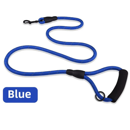 Correa reflectiva para mascotas Previene jalones impestivos correa con agarradera triangular alcochonada