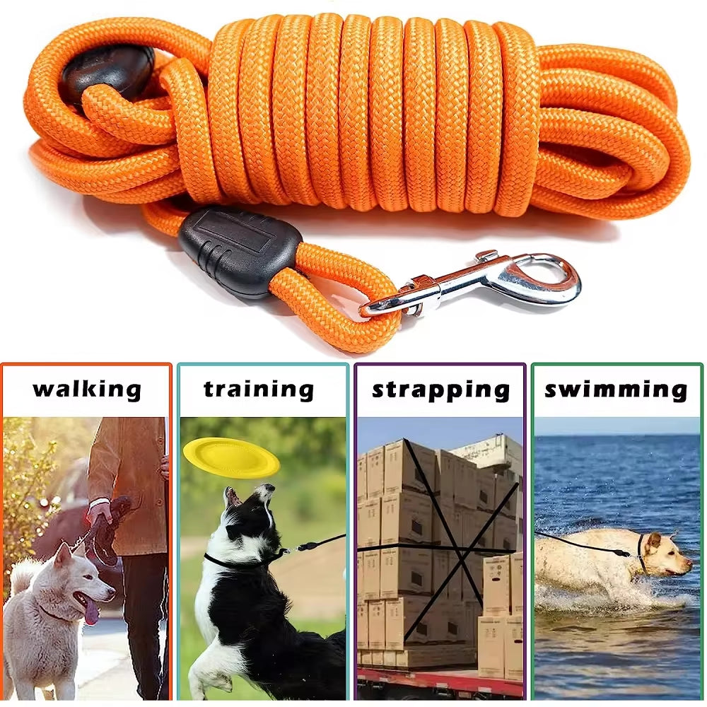 Correa de 5 a 15 metros para entrenamiento de paseo para perros con mango largo con mango de espuma acolchada para perros pequeños y grandes grandes perros de servicio uso rudo