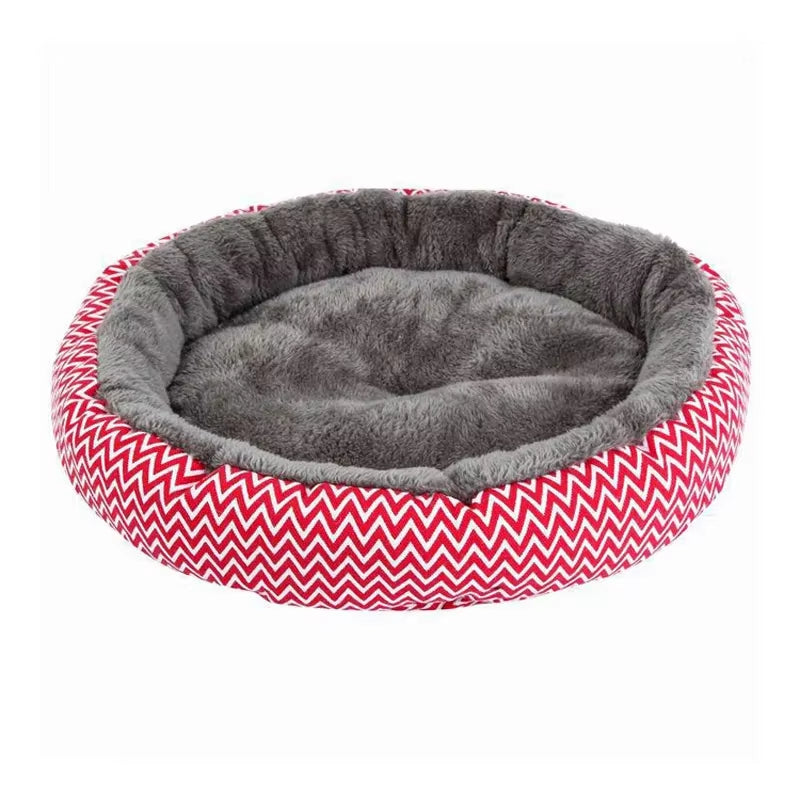 Cama de invierno de felpa suave para perros, redonda, cálida, para cachorros, chihuahua, para perros pequeños, para perros y gatos