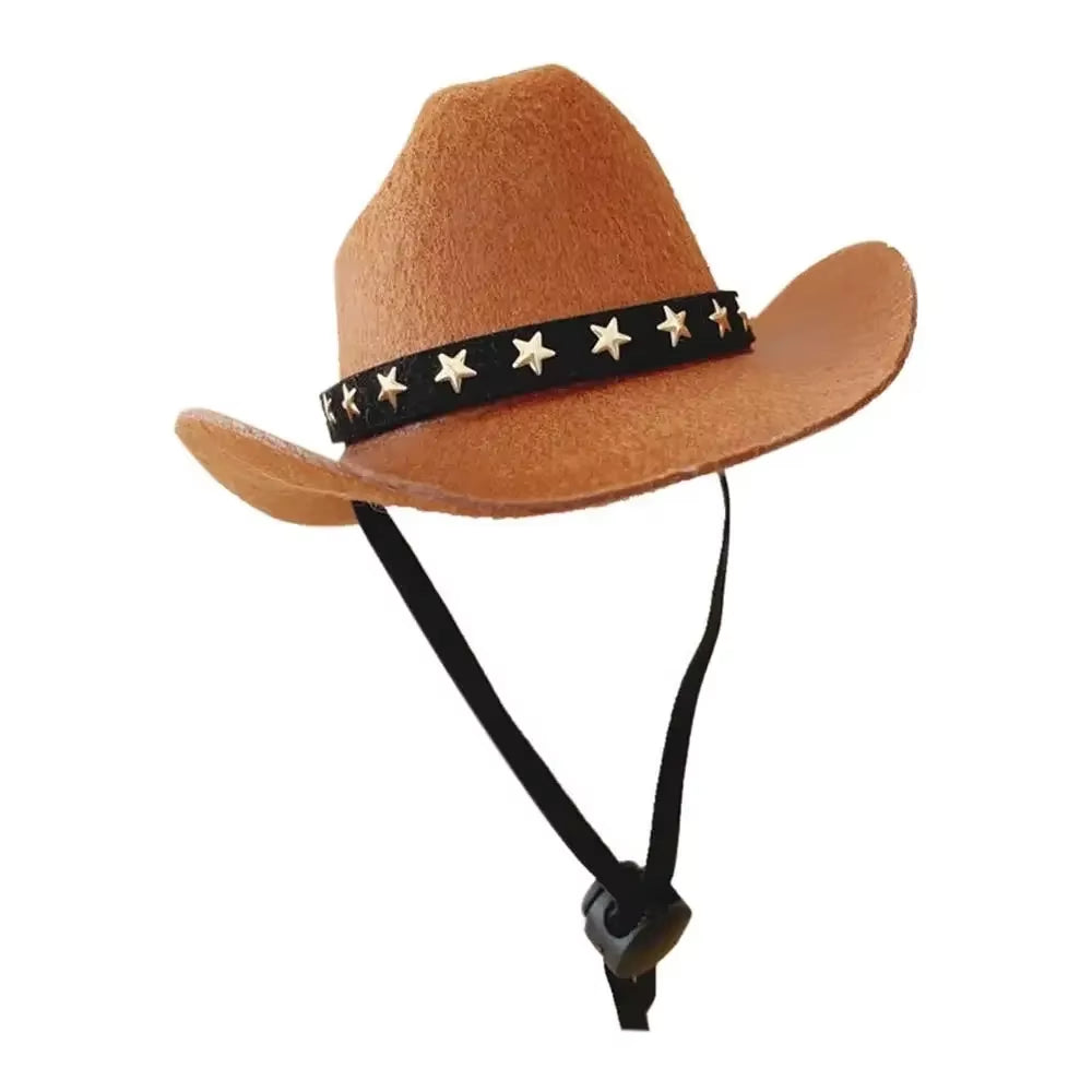 Sombrero de cowboy estrella para mascotas Sombreros para perros ajustables Disfraz de perro top Sombreros para mascotas Sombreros para perros combinable con Gafas de sol para mascotas Sombreros para gatos