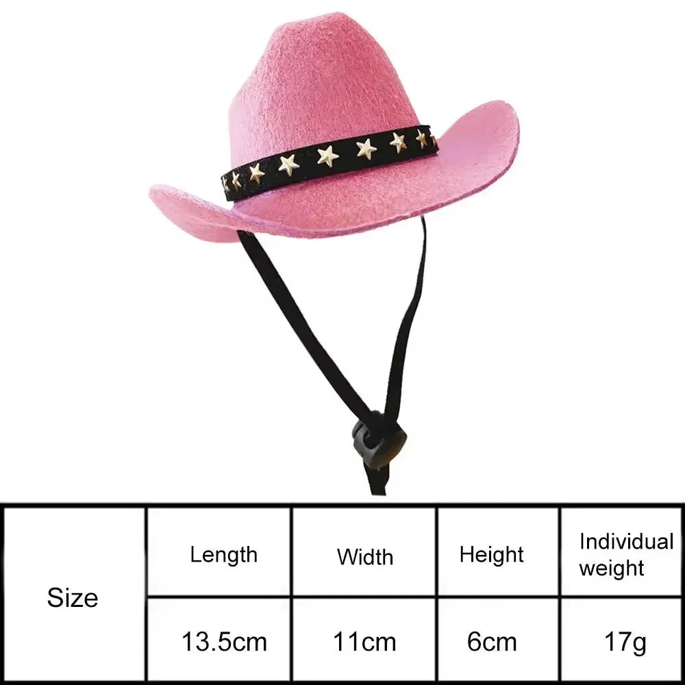 Sombrero de cowboy estrella para mascotas Sombreros para perros ajustables Disfraz de perro top Sombreros para mascotas Sombreros para perros combinable con Gafas de sol para mascotas Sombreros para gatos