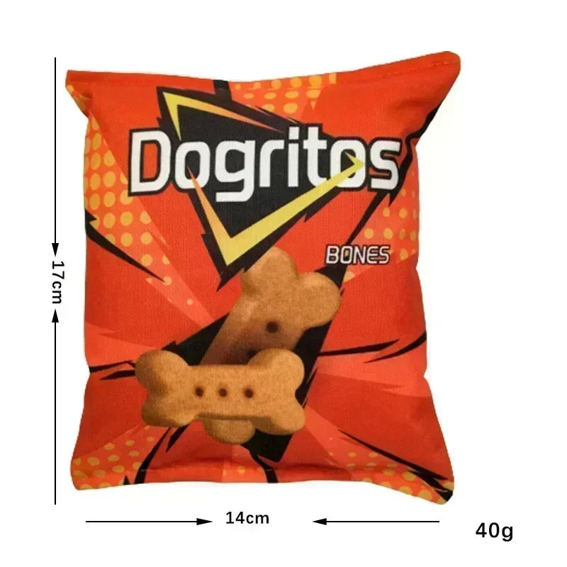Bolsa de Papas Fritas Juguetes divertidos para perros con emisor de sonido Juguetes de comida interactivos para perros pequeños y medianos Juguetes divertidos y sonido para cachorros juguetes de mordisqueo interactivos