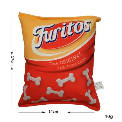Bolsa de Papas Fritas Juguetes divertidos para perros con emisor de sonido Juguetes de comida interactivos para perros pequeños y medianos Juguetes divertidos y sonido para cachorros juguetes de mordisqueo interactivos