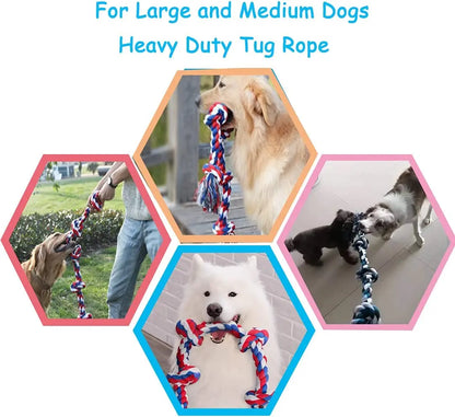 Juguetes de cuerda extra grande para morder para perros, juguetes para ejercitar mandibula, material de cuerda de algodón, juguetes inofensivos para limpiar los dientes de los perros, juguetes de cuerda para perros, color aleatorio