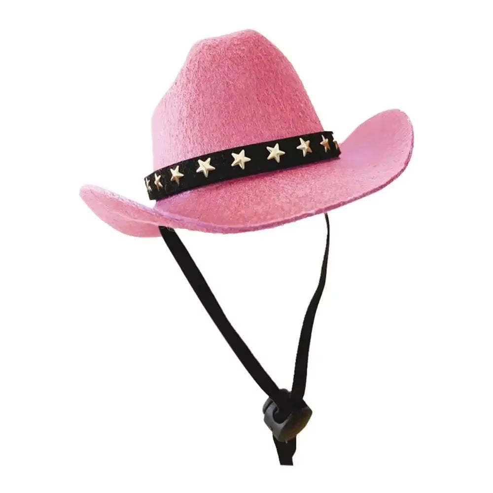 Sombrero de cowboy estrella para mascotas Sombreros para perros ajustables Disfraz de perro top Sombreros para mascotas Sombreros para perros combinable con Gafas de sol para mascotas Sombreros para gatos