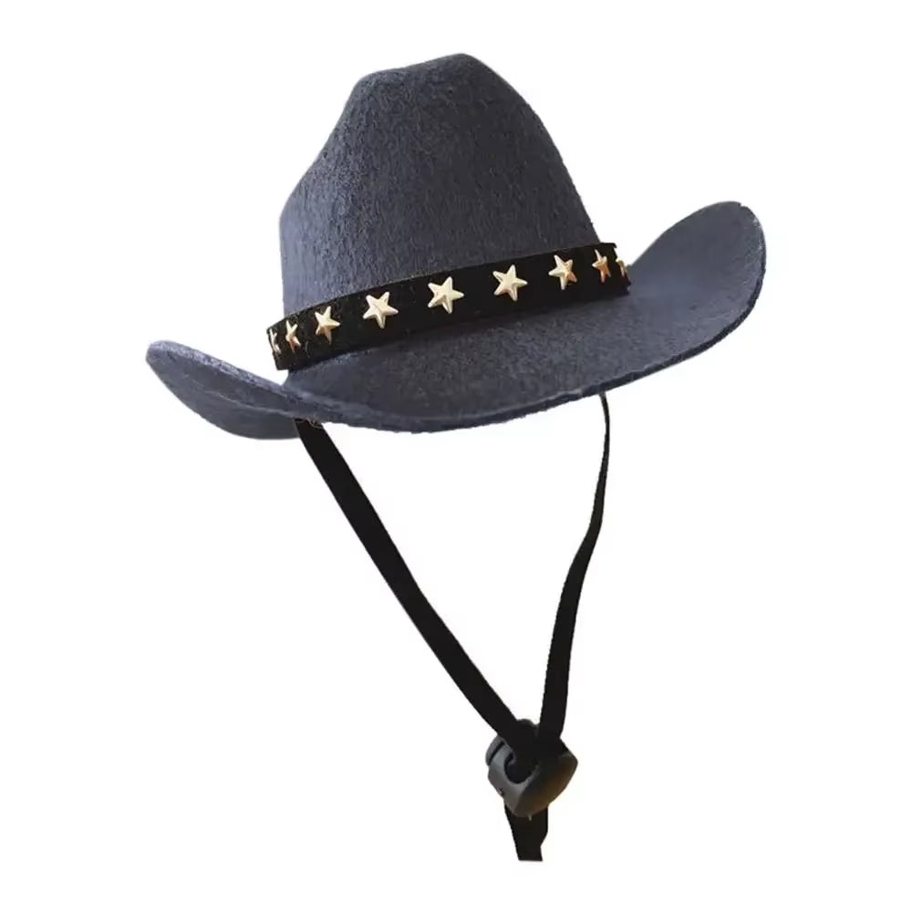 Sombrero de cowboy estrella para mascotas Sombreros para perros ajustables Disfraz de perro top Sombreros para mascotas Sombreros para perros combinable con Gafas de sol para mascotas Sombreros para gatos