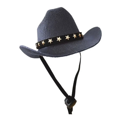 Sombrero de cowboy estrella para mascotas Sombreros para perros ajustables Disfraz de perro top Sombreros para mascotas Sombreros para perros combinable con Gafas de sol para mascotas Sombreros para gatos