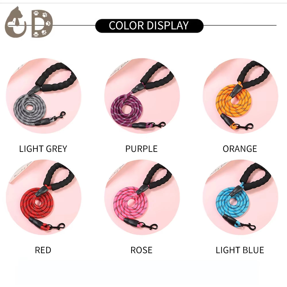 Correa para perros 1.2m/1.5m/2m/3m correas de perro reflejante para perros pequeños medianos grandes accesorios básicos para mascotas