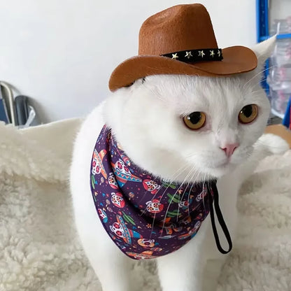 Sombrero de cowboy estrella para mascotas Sombreros para perros ajustables Disfraz de perro top Sombreros para mascotas Sombreros para perros combinable con Gafas de sol para mascotas Sombreros para gatos