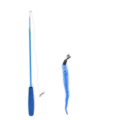 Varita de juego interactivo con plumas para gato retractible plumas con campana atrapador para ejercicio de gatos