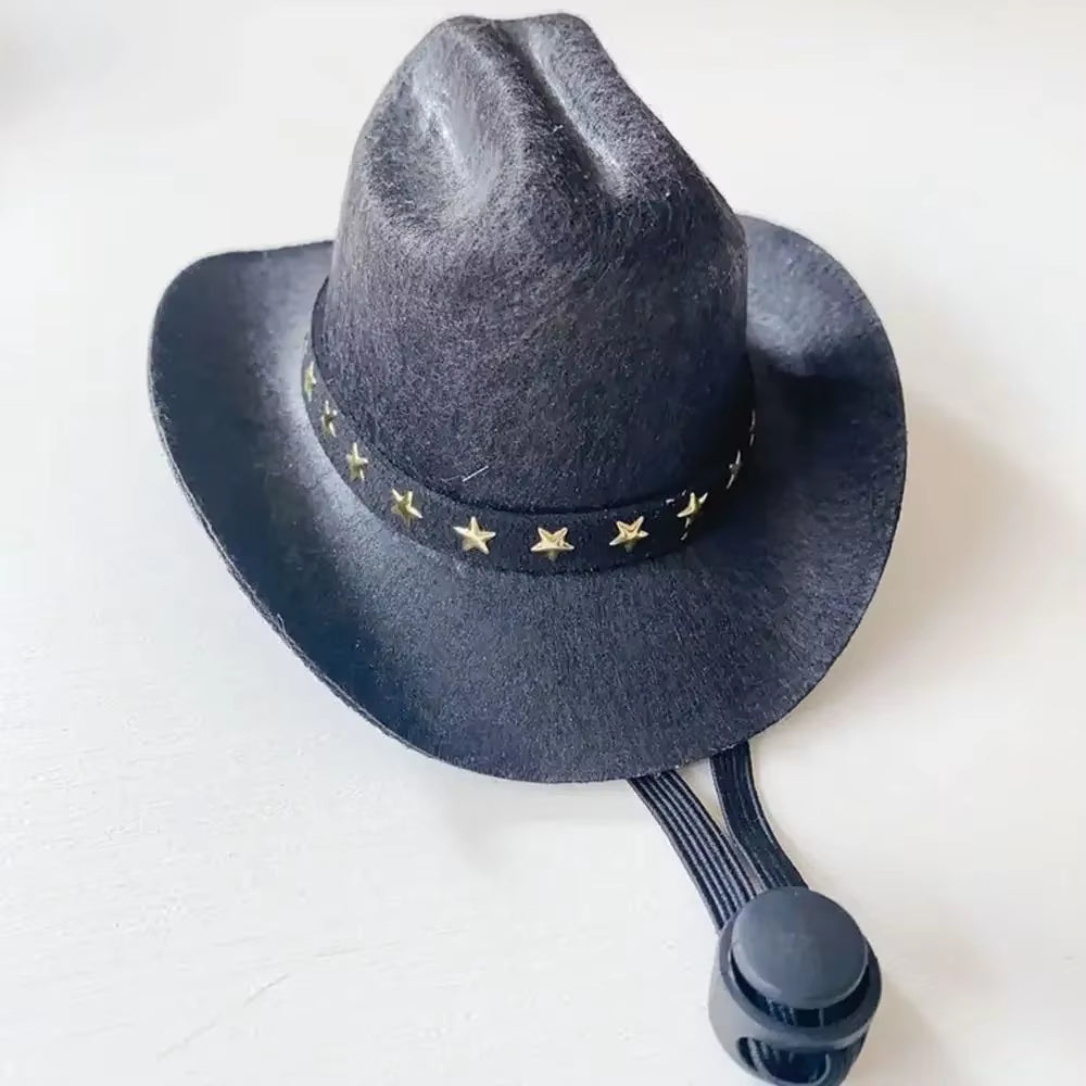 Sombrero de cowboy estrella para mascotas Sombreros para perros ajustables Disfraz de perro top Sombreros para mascotas Sombreros para perros combinable con Gafas de sol para mascotas Sombreros para gatos