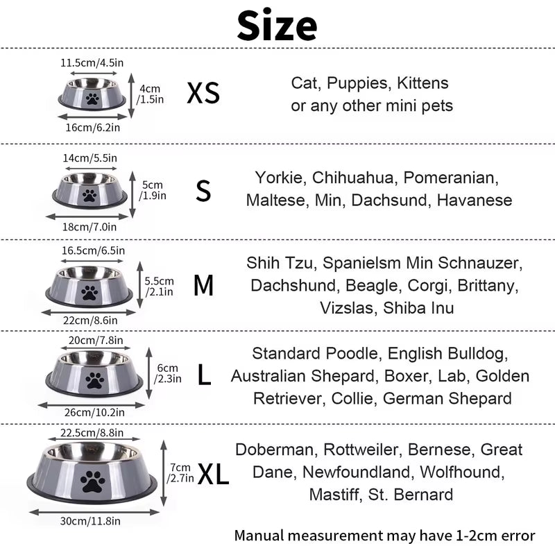 Stainless Steel Pet Bowl Cat Bowl Dog Food Bowl Multi-Specification Anti-Fall Food Bowl Food Bowl Feeding Pet Supplies