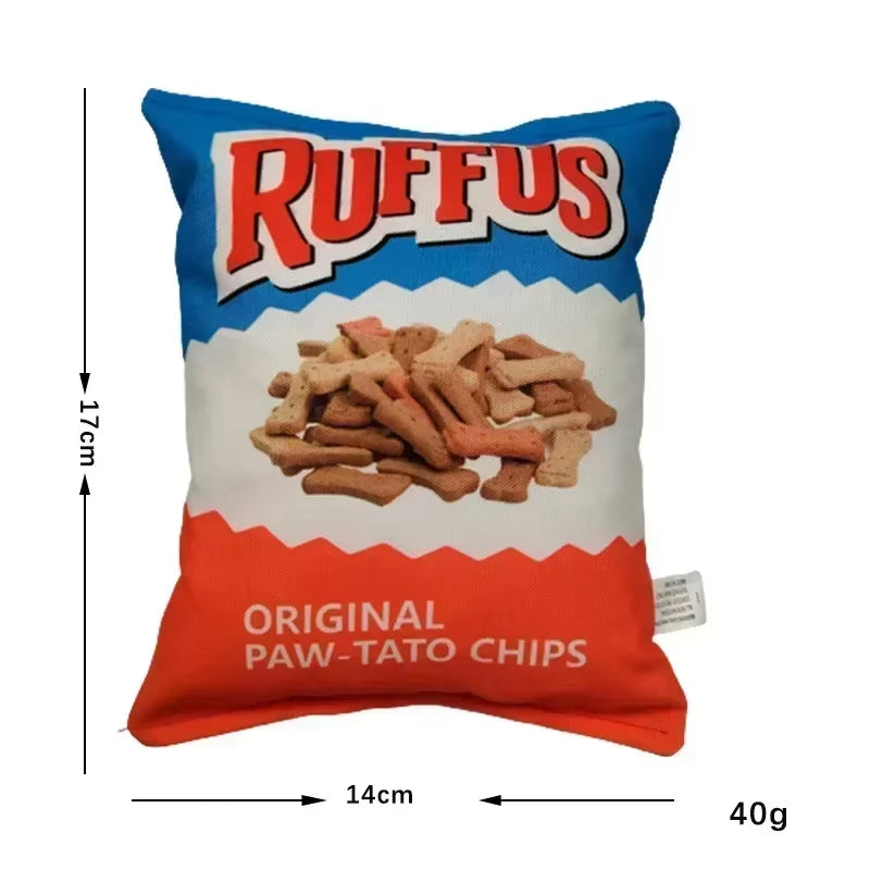 Bolsa de Papas Fritas Juguetes divertidos para perros con emisor de sonido Juguetes de comida interactivos para perros pequeños y medianos Juguetes divertidos y sonido para cachorros juguetes de mordisqueo interactivos