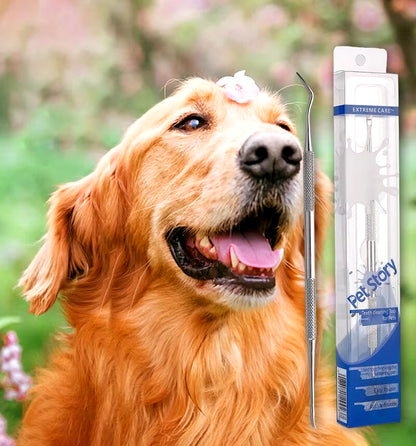 Limpiador de dientes para perros y mascotas, removedor de sarro, dental de acero inoxidable, herramienta de limpieza bucal para refrescar el aliento de los cachorros, perros y gatos.