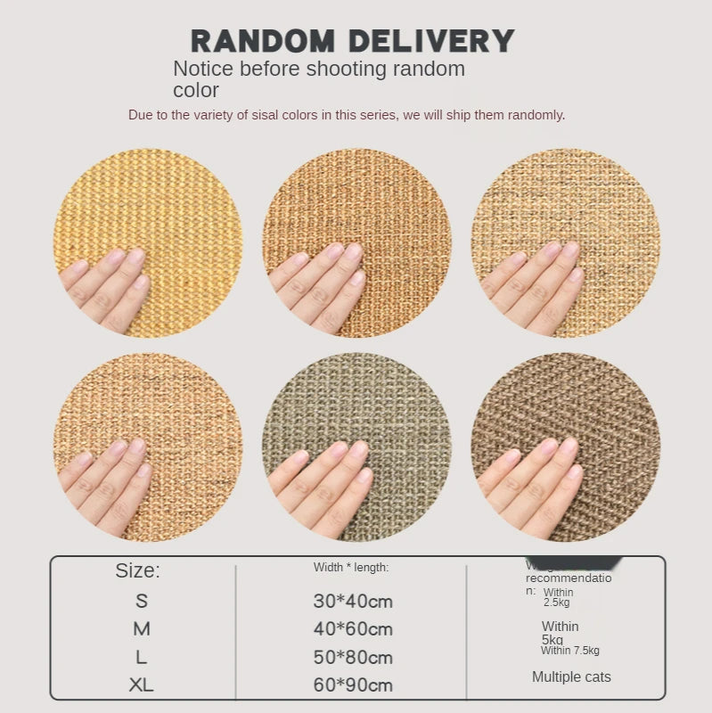 Tapete protector de muebles Rascador para gatos, tapete de sisal, rascador para afilar uñas, árbol para gatos, juguetes para gatos, silla, mesa, sofá,