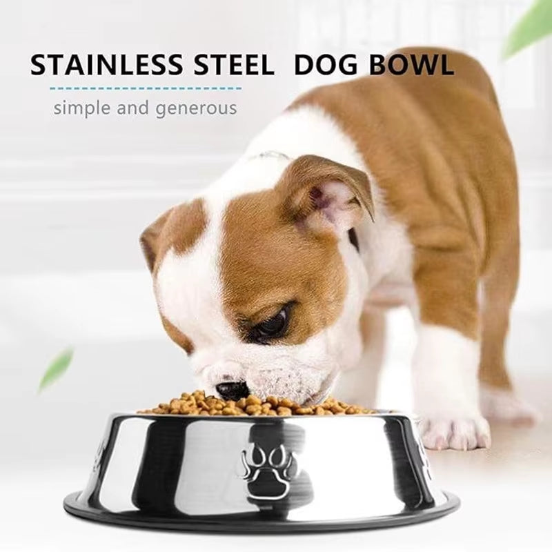 Stainless Steel Pet Bowl Cat Bowl Dog Food Bowl Multi-Specification Anti-Fall Food Bowl Food Bowl Feeding Pet Supplies