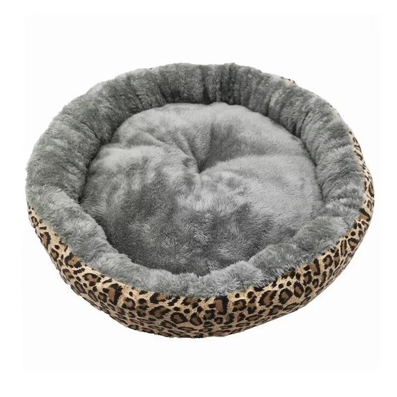 Cama de invierno de felpa suave para perros, redonda, cálida, para cachorros, chihuahua, para perros pequeños, para perros y gatos