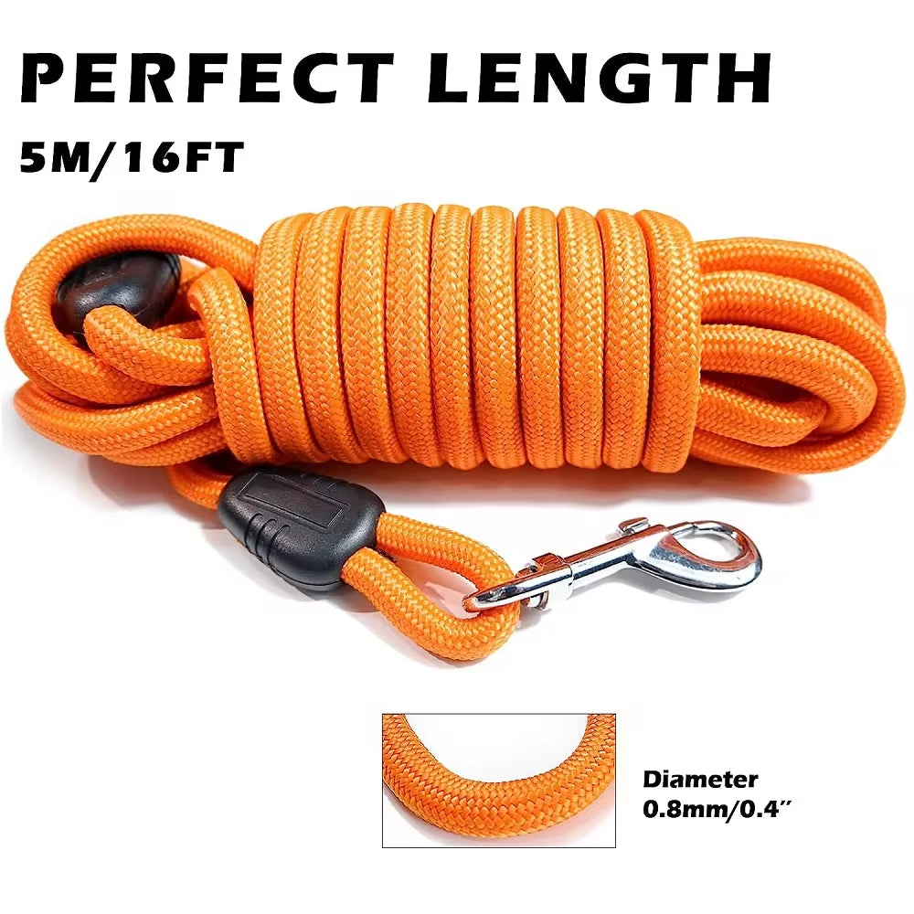 Correa de 5 a 15 metros para entrenamiento de paseo para perros con mango largo con mango de espuma acolchada para perros pequeños y grandes grandes perros de servicio uso rudo