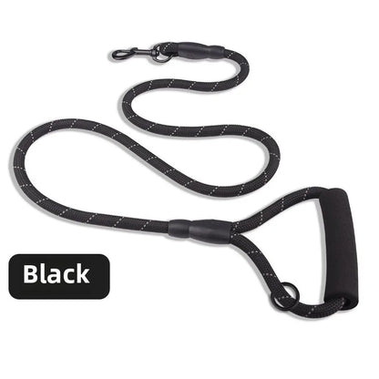 Correa reflectiva para mascotas Previene jalones impestivos correa con agarradera triangular alcochonada